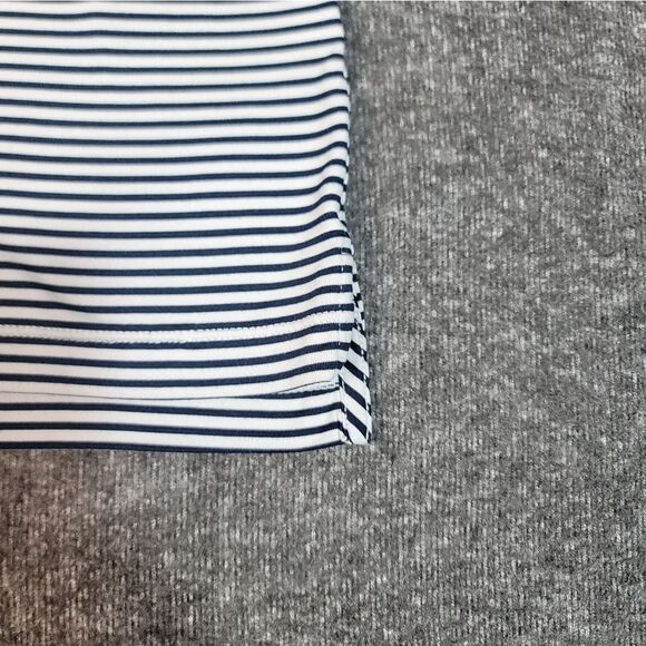 J. Crew Performance Golf Polo Shirt Mens Size L White Black Striped Short Sleeve - Picture 5 of 10